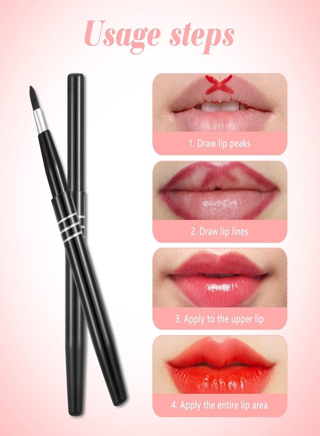 DOPENSPI 4 Pcs Retractable Lip Brush,Rounded Head Lipstick Brush Retractable Portable Lip Liner Brushes Lips Balm Applicator for Travel Makeup Kit - Image 5